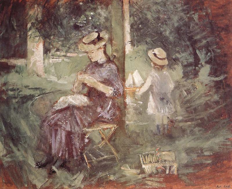 The mother and her son in the garden, Berthe Morisot